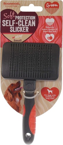 Small dog slicker brush self - dog,