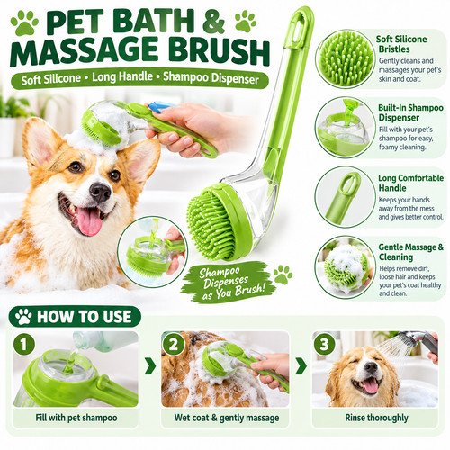 Bath brush pet soft - brush, silicone