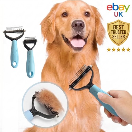 Pet deshedding brush dog cat - dog,