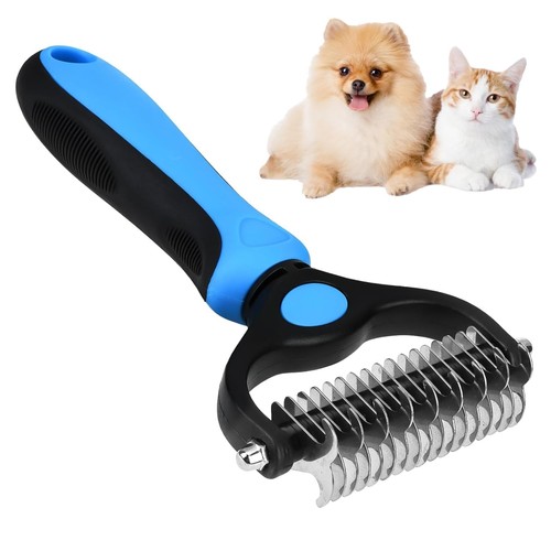 Pet deshedding brush double - deshedding, brush,